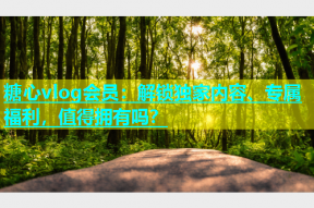 糖心vlog会员：解锁独家内容、专属福利，值得拥有吗？