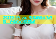 2023糖心Vlog：轻松记录生活点滴，分享你的精彩瞬间
