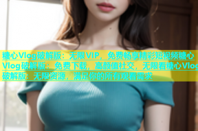 糖心Vlog破解版：无限VIP，免费畅享精彩短视频糖心Vlog破解版：免费下载，高颜值社交，无限看糖心Vlog破解版：无限资源，满足你的所有观看需求