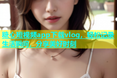 糖心短视频app下载vlog，轻松记录生活瞬间，分享美好时刻