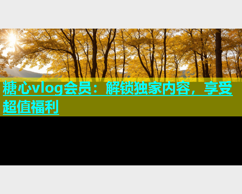 糖心vlog会员：解锁独家内容，享受超值福利  第1张